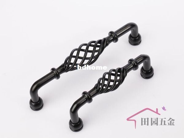 96mm Black Iron Furniture Kitchen Cabinet Handle Iron Birdcage
