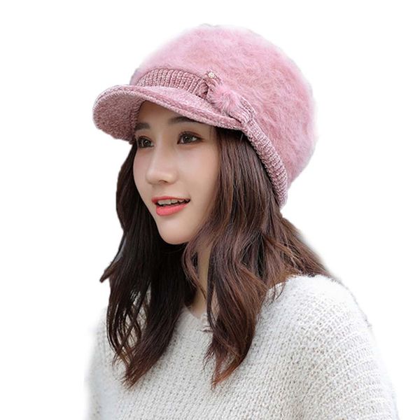 

women winter warm knot bow rhinestone beret caps hat, Blue;gray
