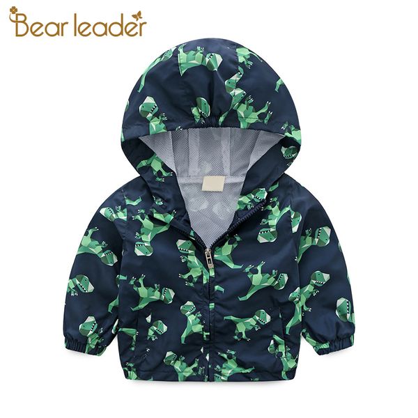 

медведь leader kids осень куртка новой марки детей детских мальчиков куртка пальто динозавр водонепроницаемая одежда дети пальто для 2 6y, Blue;gray