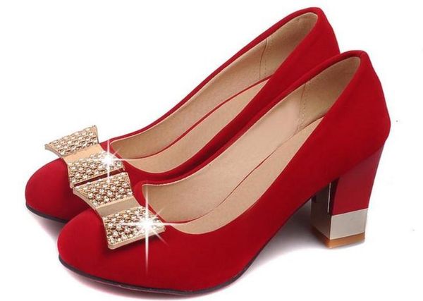 

2019 women's shoes in spring and autumn with new style high heel coarse heel round head suede@2059, Black