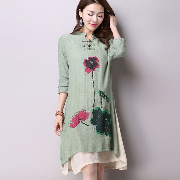long linen dress plus size