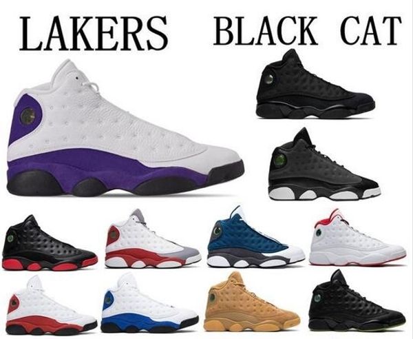 

2019 13 13s lakers men basketball shoes cap and gown atmosphere grey terracotta black infrared phantom hyper chicago black cat size 7-13