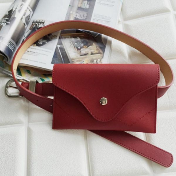 

new women waist bag multifunction women bag fashion phone waist bags small belt handbag(red