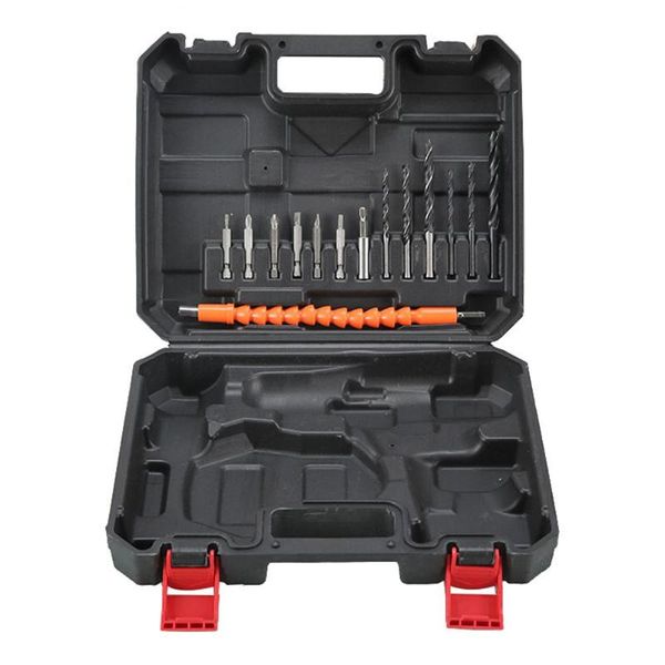 

25pcs household toolbox set multi-function abs case durable practical electric drill bits hardware tool kit 255x215x55mm