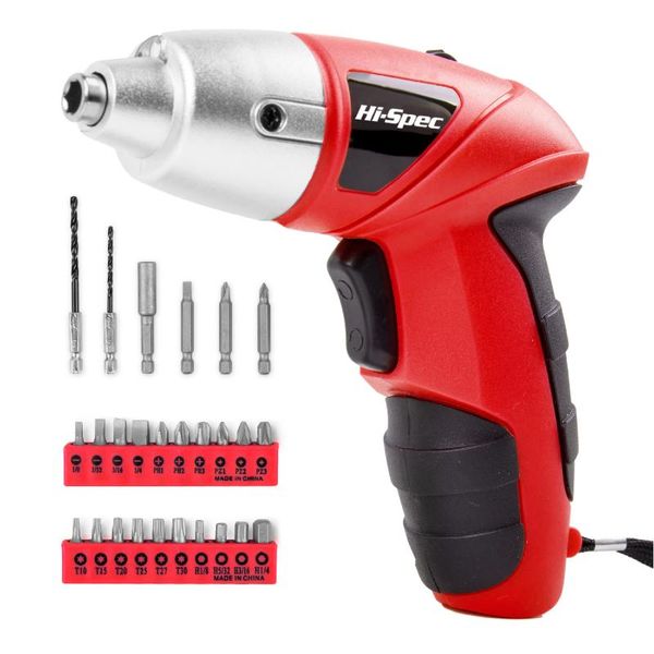 

hi-spec 27pc 4.8v 600mah ni-mh mini cordless screwdriver drill driver electric screwdriver power tools with bits accessory set