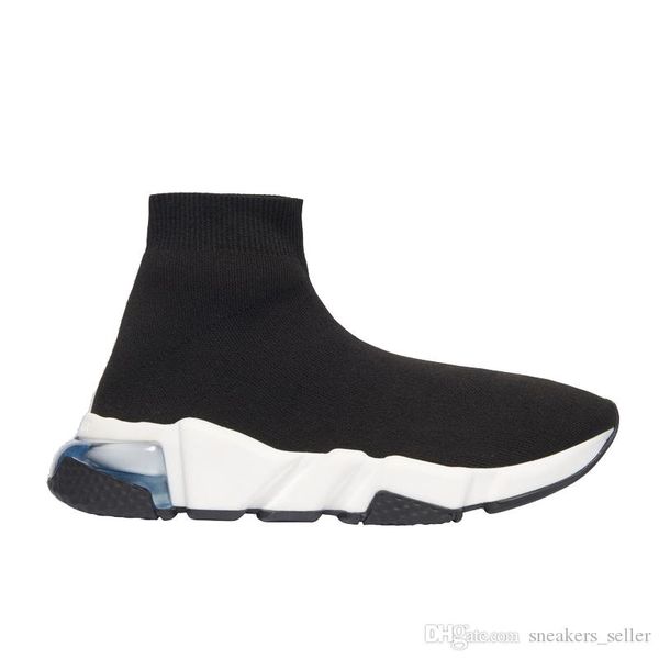 

2020 designer sneakers speed clearsole black jacquard knit white black graffiti sole flat sock boots casual shoes speed trainer runner