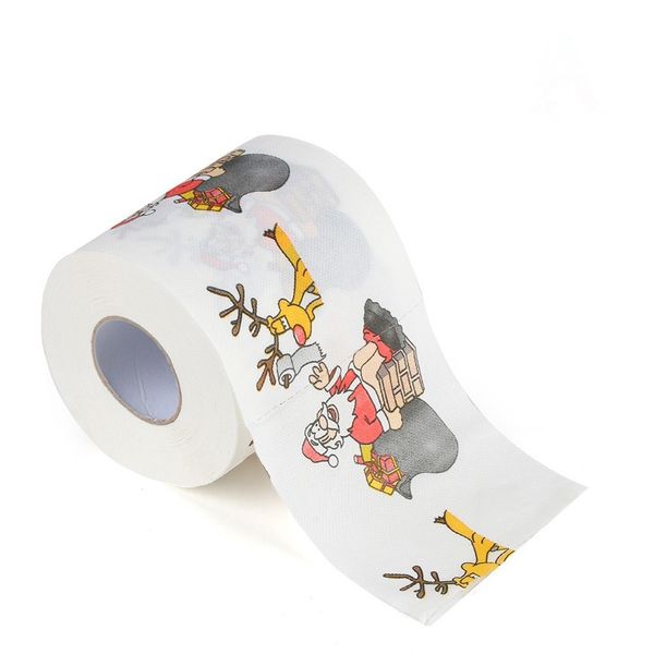 

christmas toilet paper santa claus/deer merry supplies printed home bath living room toilet paper tissue roll xmas