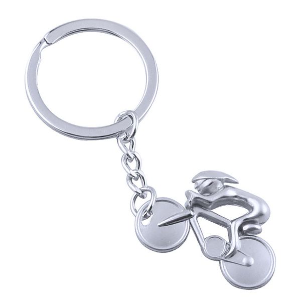 

silver metal bicycle bike cycling riding keychain the key chain mini key chain bicycle shape small pendant
