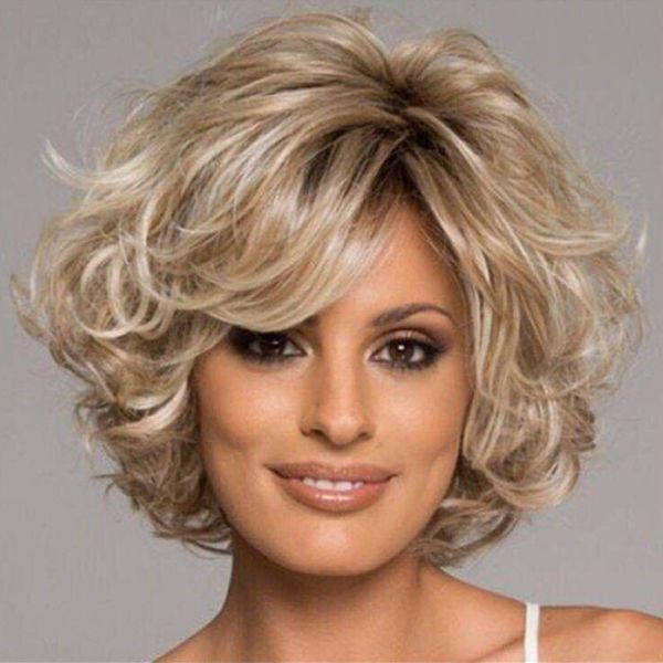 

wigiss женщины мэрилин монро косплей парик молодые glamorours светлый блондин цвета короткие волнистые парики партии kanekalon синтетические, Black