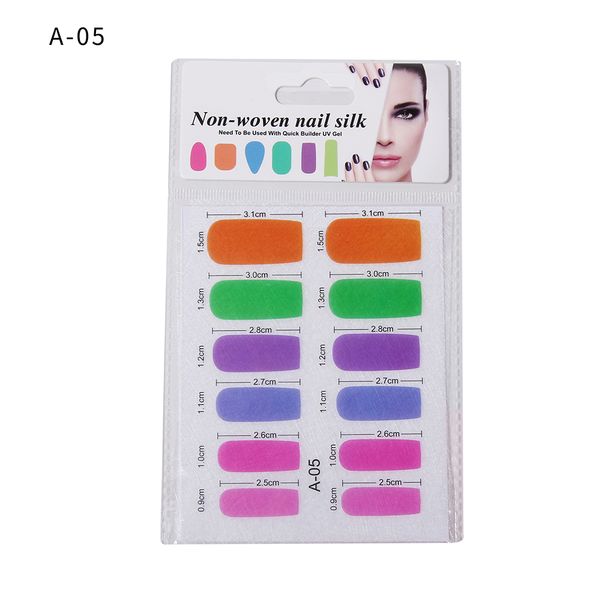 

multi-color non-woven silks for nail builder nail art forms for acrylic gel extension french fiberglass form art tools