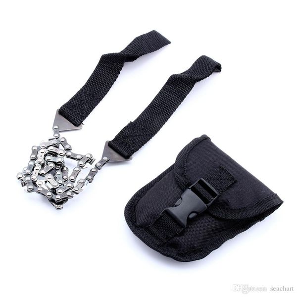 

emergency household gardening hand chainsaw with nylon bag outdoor survival pocket chain saw hand chainsaw 65cm camping hiking sc015