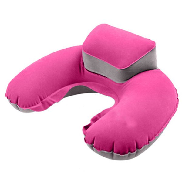 

portable travel pillow inflatable neck pillow u shape blow up comfortable neck cushion pvc flocking for flight travel