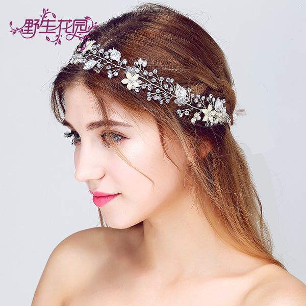 

d209 npason bride headwear classic imitate pearl wedding dress hair decorate marry manual ornaments new, Golden;white