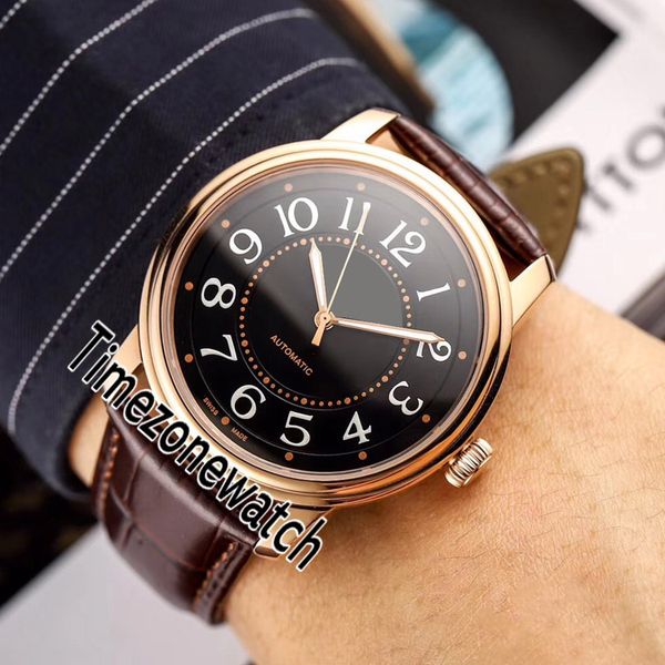 

new master polaris 9008480 automatic mens watch rose gold black dial big number markers brown leather sports watches timezonewatch e60b2, Slivery;brown