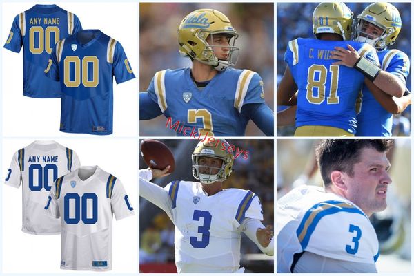 

mens custom ncaa ucla bruins football jersey #3 wilton speight joshua kelly caleb wilson devin asiasi jaelan phillips ucla bruins jersey, Black;red