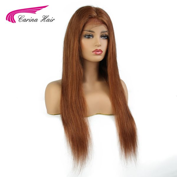 

carina hair full lace human wigs brazilian non-remy straight hair glueless wigs with baby color pre-plucked hairline, Black