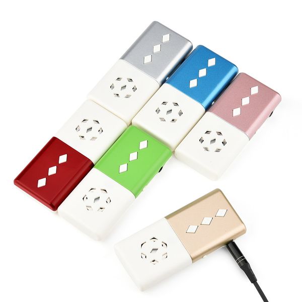 

slick stylish design mini usb mp3 music media player support 16gb micro sd tf card with speaker seven colored light