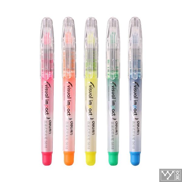 

5pcs highlight marker pen markers for school & office supplies fluorescent drawing markers water color painting stationery, Black;red