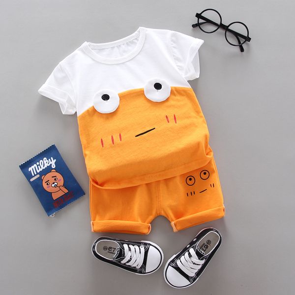 

toddler 2020 new casual summer children clothes baby boys girls cartoon triangle t shirt shorts 2pcs/sets kids fashion tracksuit, White