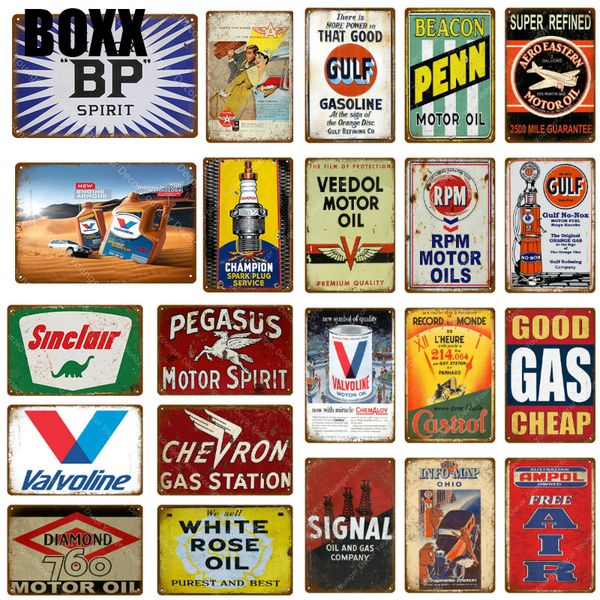 

good gas shop plaque motor oil gasoline metal tin signs vintage garage wall poster bar pub club home decoration