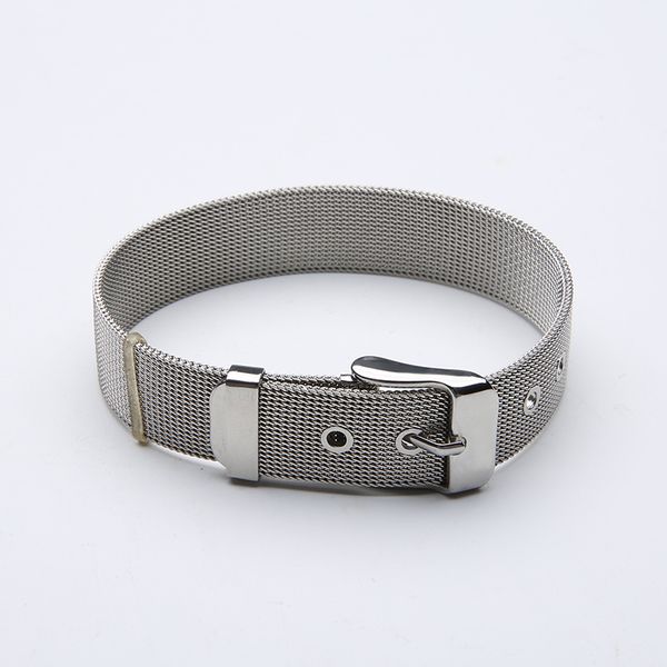 

new arrival fashion stainless steel bracelet cuffs silver, wedding jewelry accessories, small mesh belt bracelet buckle, Black