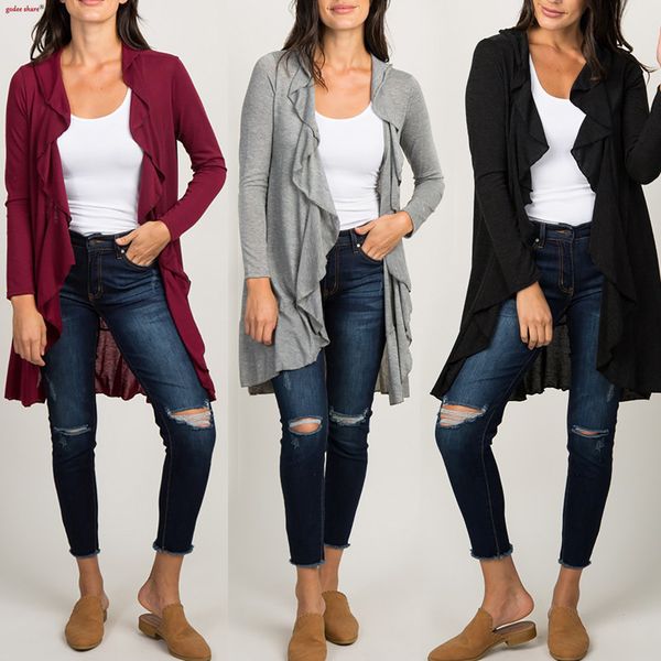 

women open stitch coat full sleeve solid turn down collar irregular spliced long outerwear woman jacket female clothes plus size, Black;brown