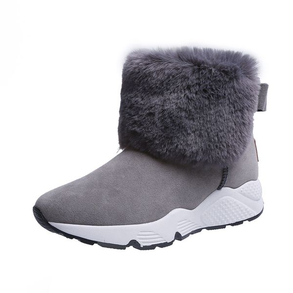 

swyivy pu snow booties wedge shoes woman winter boots 2019 warm casual slip on ladies shoe ankle boots for women shoes platform, Black