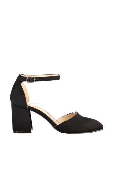 

trendyol suede women 's classic high-heeled shoes takss20to0178, Black