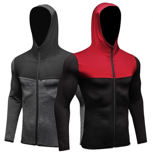 

men fitness training run zipper hoodie hoody exercise outdoor sports soccer football training gym jogger jackets speed dry coat