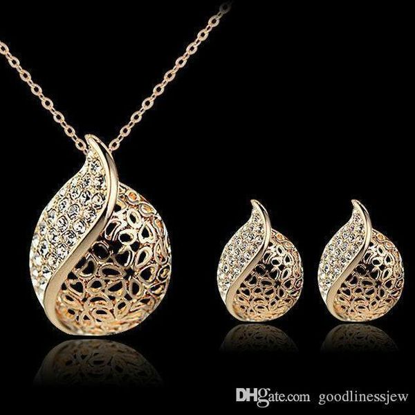 

комплекты ювелирных изделий set wedding серьги solid gold silver plated длинные изящные ожерелья подвески подарочный набор индийский african