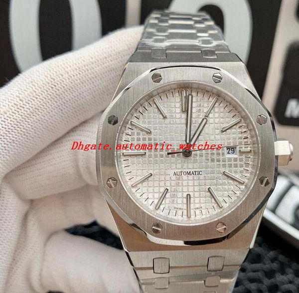 

luxury watch 5 style mens 41mm silver dial watch 15400.oo.1220st.02 automatic fashion men's watches wristwatch, Slivery;brown