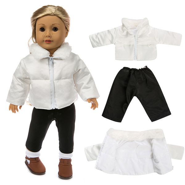 

reborn baby dolls clothes winter down jacket trousers set fit for 18 inch american dolls and 43cm baby doll girl gift