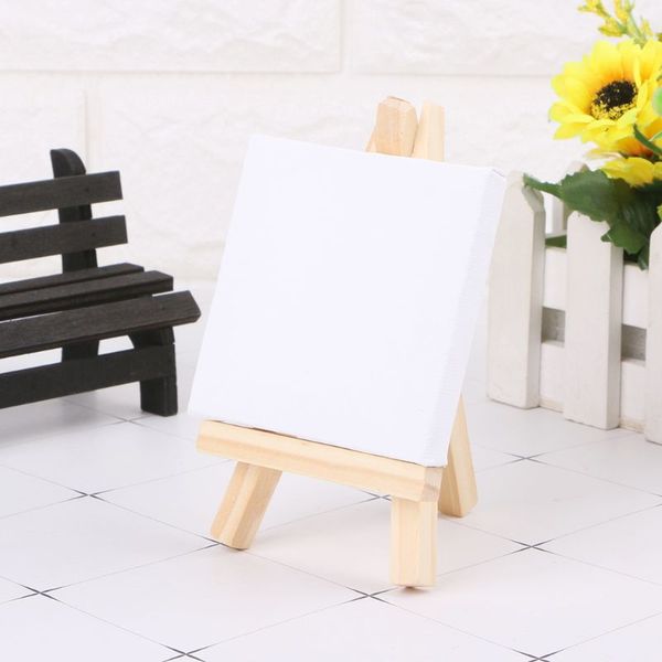 

mini canvas and natural wood easel set for art painting drawing craft wedding supply