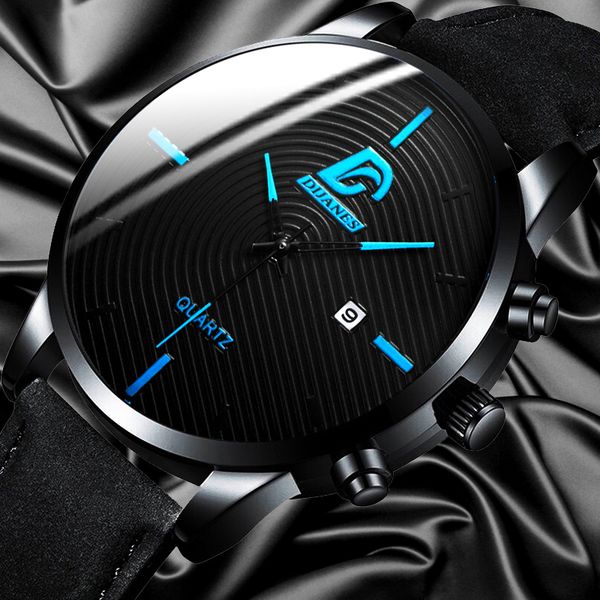 

luxurydijanes fashion watch men military sport leather quartz wrist watches for men casual date calendar clock relogio masculino, Slivery;brown