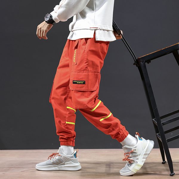 

men's pants harem men street style cotton jogger ribbons casual loose sweatpants, Black