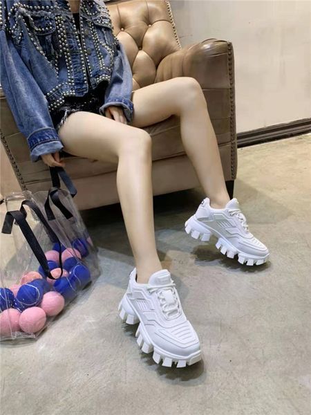 

fashion brand women's shoes luxury platform shoes p home daddy shoes lovers wild colorblock thick sneakers size:35-45 a11, Black