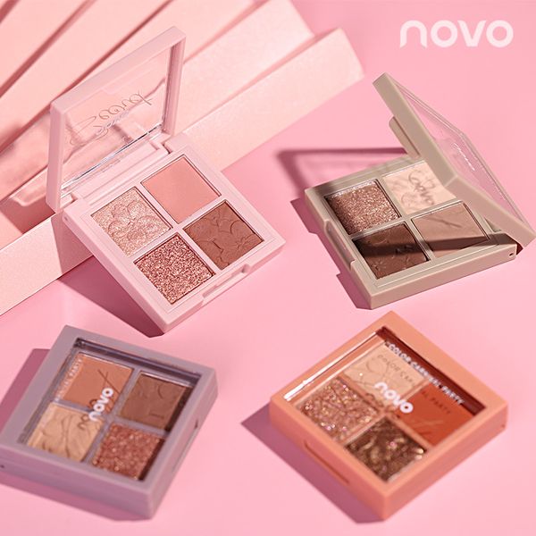 

four-colo earth color eye shadow disc glitter nude powder pigments eyes makeup make up shimmer cosmetics eyeshadow palette