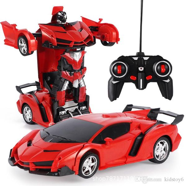 

wholesales rc 2 in 1 transformer car driving sports vehicle model deformation car remote control robots toys kids toys lxhua