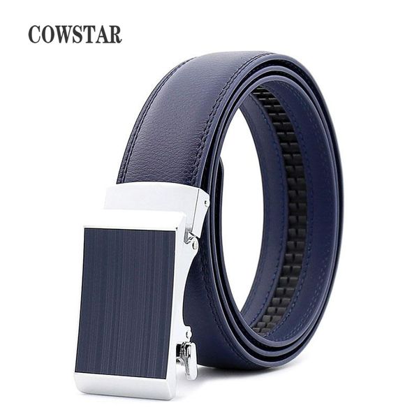 

cowstar belt men's genuine leather for jeans designer men belts luxury automatic buckle belt male waist blue black brown 35mm