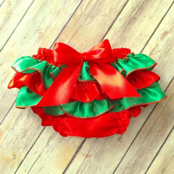

christmas cute red satin underwear wholesale baby ruffle bloomers, Black