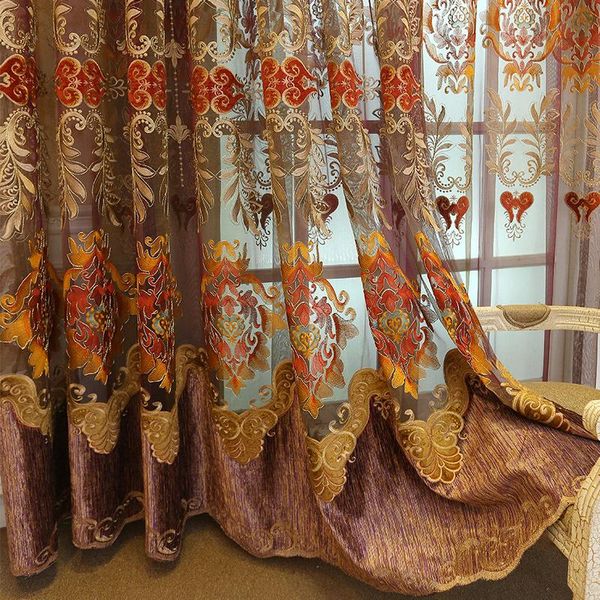 

европейская ткань занавес синели вышивка затемнение шторы закончил