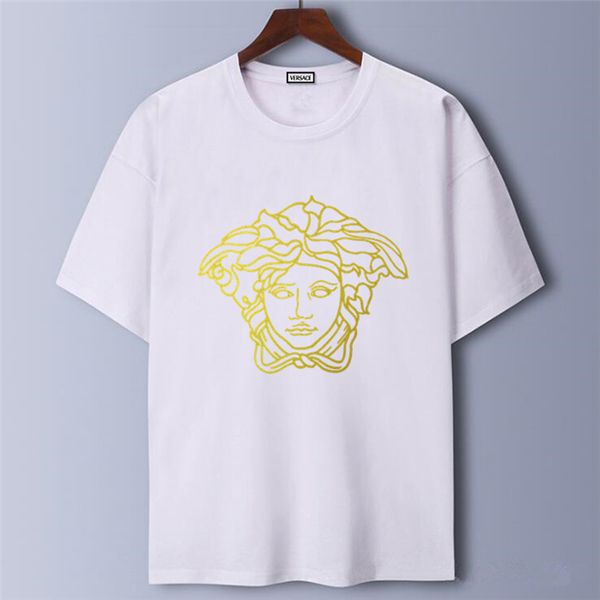 

19ss/versace women men t shirt brand summer italy streetwear shirt short sleeve designers luxury clothing snake head s-5xl island polo shirt, White