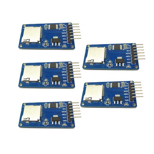 

5pcs micro sd spi interface mini tf card adapter reader module,4 m2 screws positioning holes for easy installation