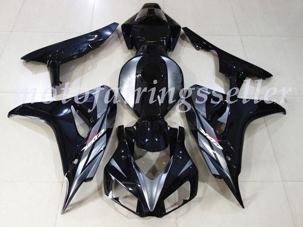 

oem quality new abs full fairings kits fit for honda cbr1000rr (2006-2007) cbr1000rr 06 07 bodywork set silver black no2