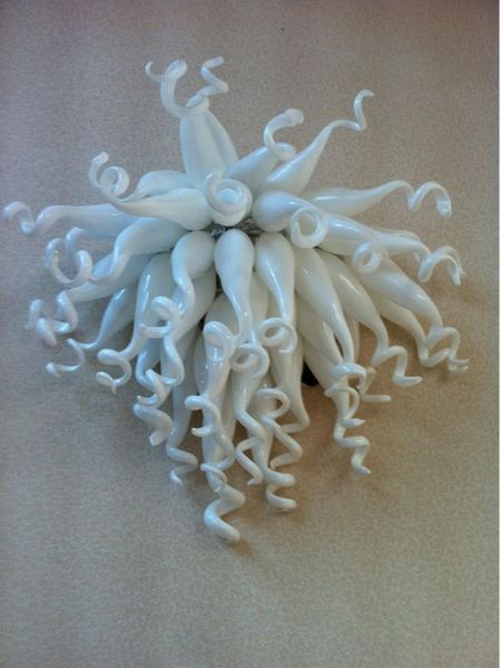 

oem mouth blown borosilicate glass wall lamp craft white glass wall sconce murano glass lamp