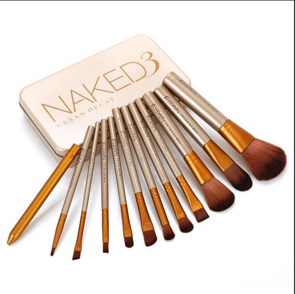 

Naked 3 Professional 12 ШТ. Кисти для макияжа Косметические кисти для лица Инструменты для макияжа Набор кистей с розничной коробкой Бесплатно DHL.