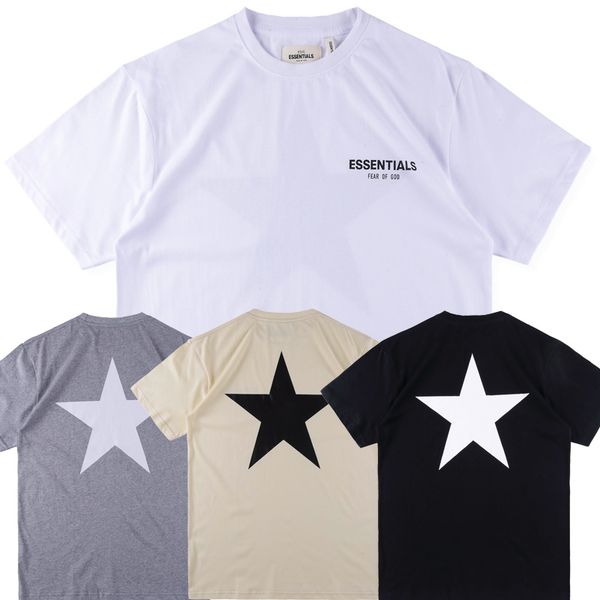 

19SS Hip Hop Fear Of God Essentials Complex T-Shirt Skateboard Cool T-Shirt FOG Men And Women Cotton Five-Pointed Star Print Short-Sleeved