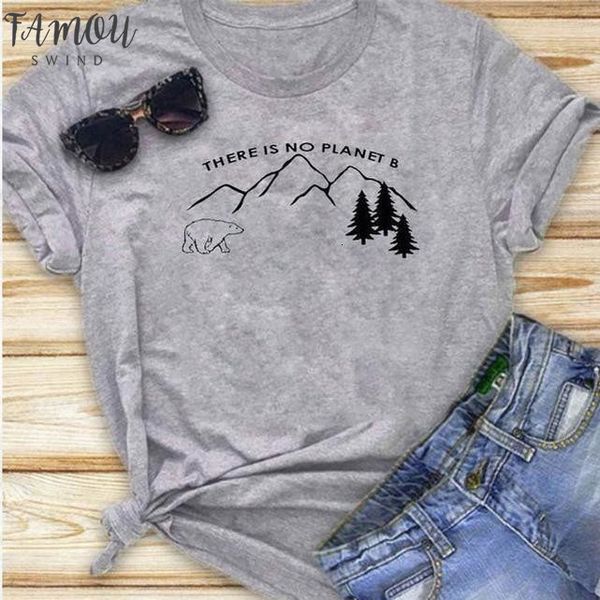 

there is no planet b t shirt women protect polar bear tshirt earth shirts short streetwear slogan tees cotton girl drop, White