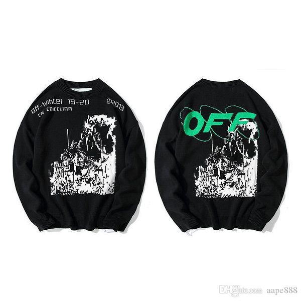 

мода мужская kint свитер европейская американская версия пара шею свитер тенденция Марка высокого класса мужская письмо шаблон печати свитер