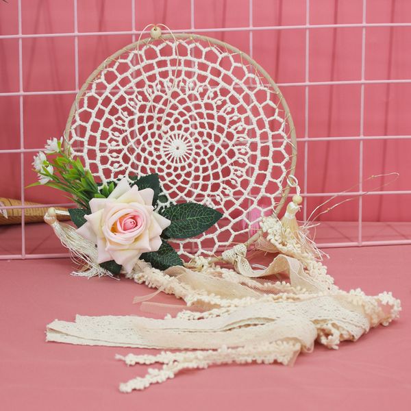 

white hanging dream catcher ornament macrame pendant car living room pendant